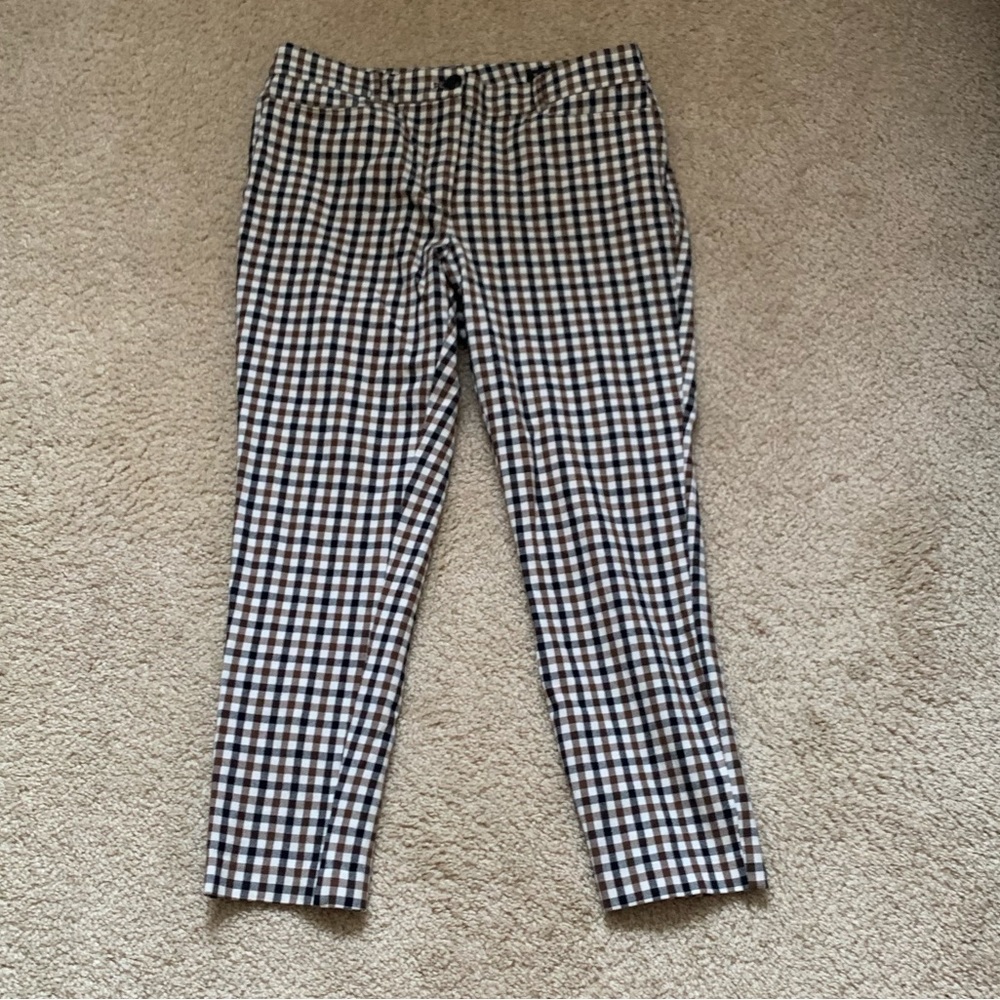 Loft curvy fit skinny plaid pants